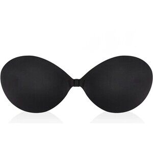 Women's Sticky Bra + Nipple Covers + Gift Box - Black C (36A)